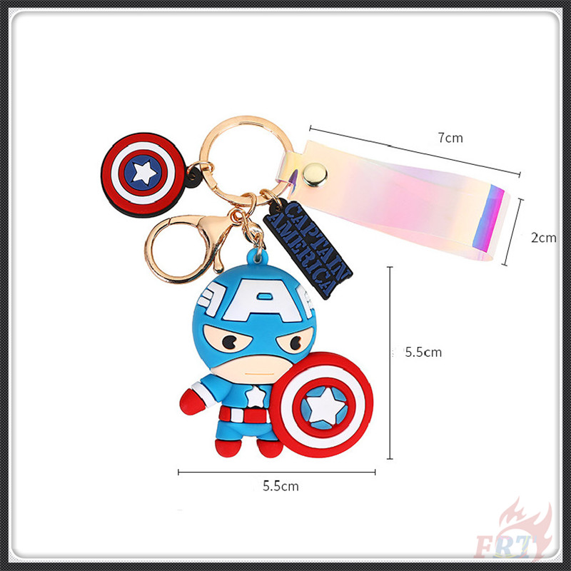 Móc khóa silicon nhân vật siêu anh hùng The Avengers Người Sắt /Người Nhện/Đội trưởng Mỹ/ Hulk/Thor 6 kiểu dáng xinh xắn