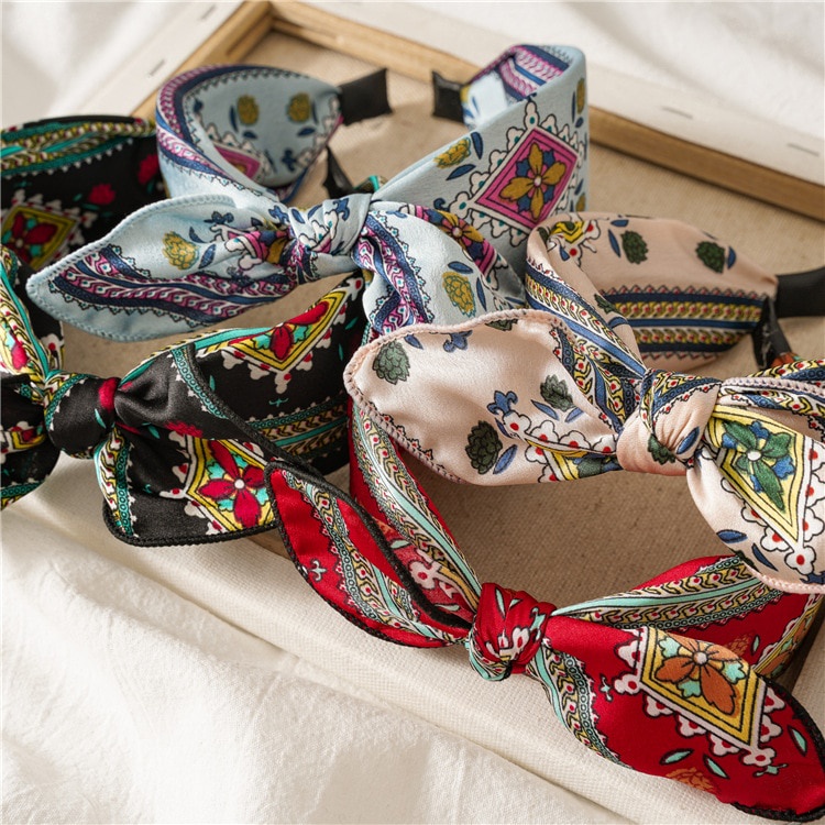 Băng đô nơ họa tiết thời trang cho nữ