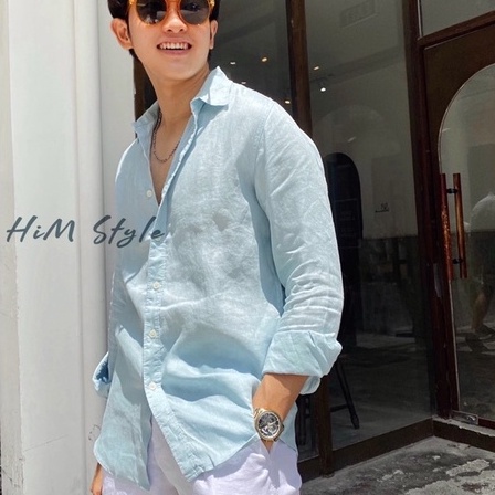 Áo Sơ Mi Nam Tay Dài Trơn Linen Tưng