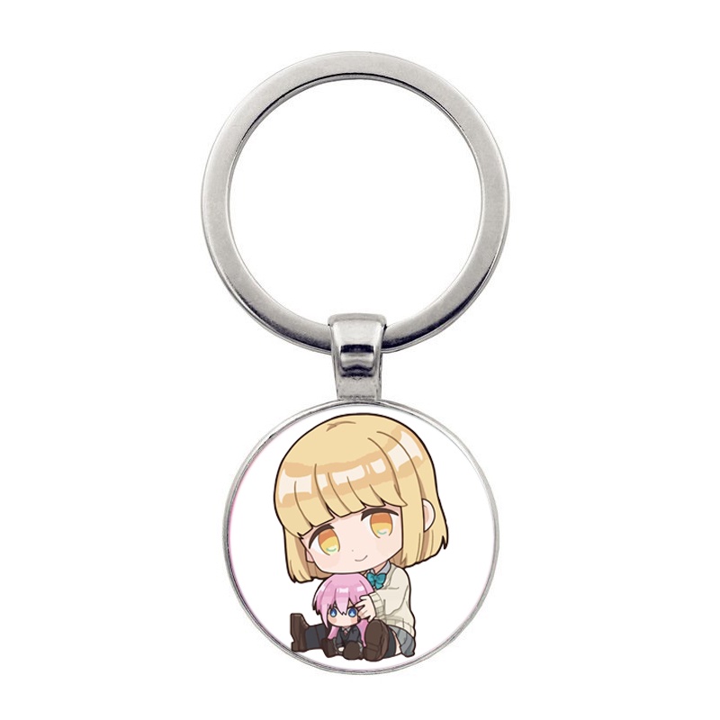 (KL25) Móc khóa tròn kim loại IN HÌNH Shikimori-san Bạn gái tôi không chỉ dễ thương anime chibi