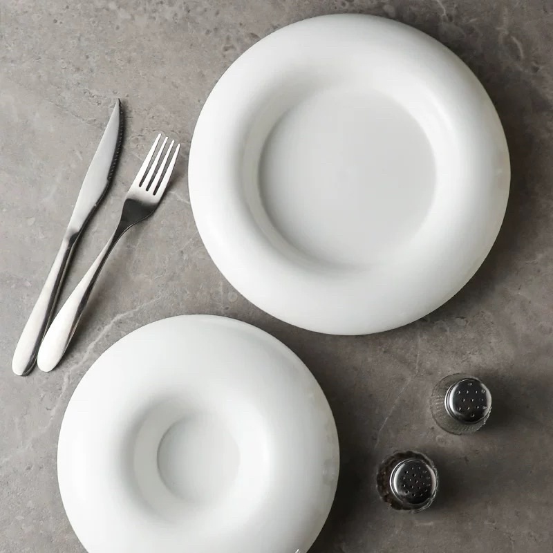 Đĩa gốm sứ trắng đựng soup,mỳ Ý sâu lòng nhiều kích thước cho nhà hàng,khách sạn Phương Tây