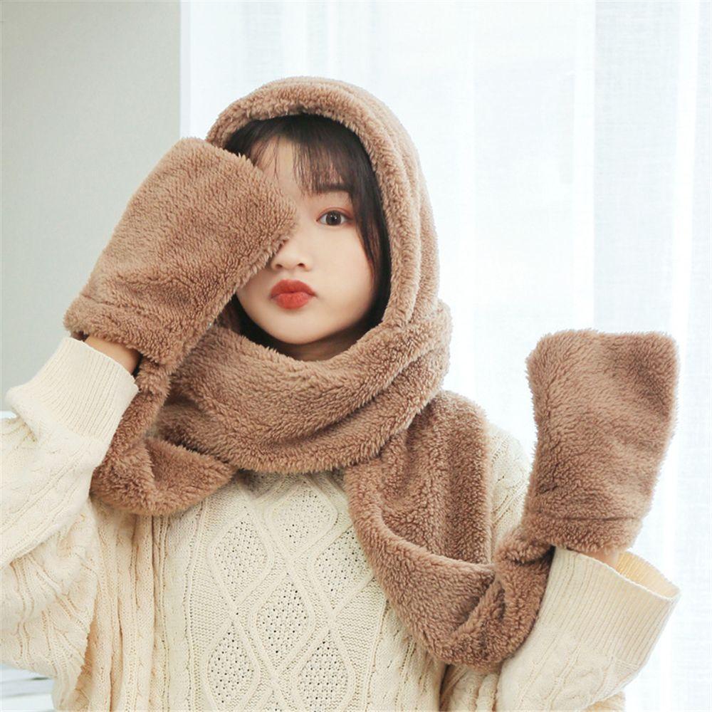 ROSE Mũ Trùm Đầu Viền Lông Thú Cho Nữ