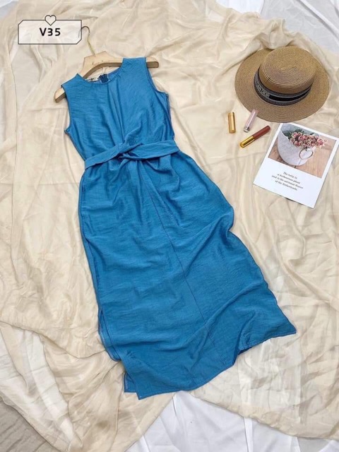 Váy suông sát nách nơ lưng