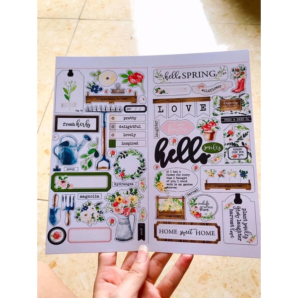Sticker lẻ theo tờ trang trí love box , srcapbook , khung ảnh 3D handmade không dán decal- Định lượng 250gsm