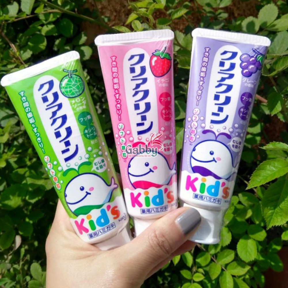 KEM ĐÁNH RĂNG CHO BÉ KID'S NỘI ĐỊA NHẬT VỊ DÂU/ NHO/ DƯA GANG
