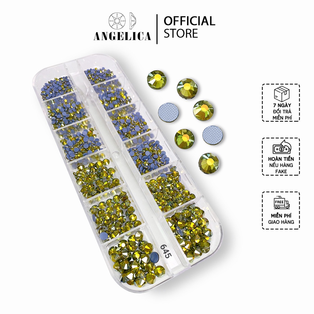 Đá Chân Lưới Nail 12 Khía Heaven Olivine Đính Móng ANGELICA 645