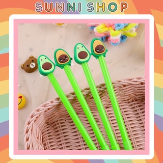Bút nước gel mực đen hình trái bơ - 1 cái bút nước