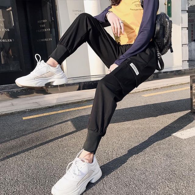 Quần jogger kaki túi hộp logo thiêu (kèm video hình thật) | BigBuy360 - bigbuy360.vn