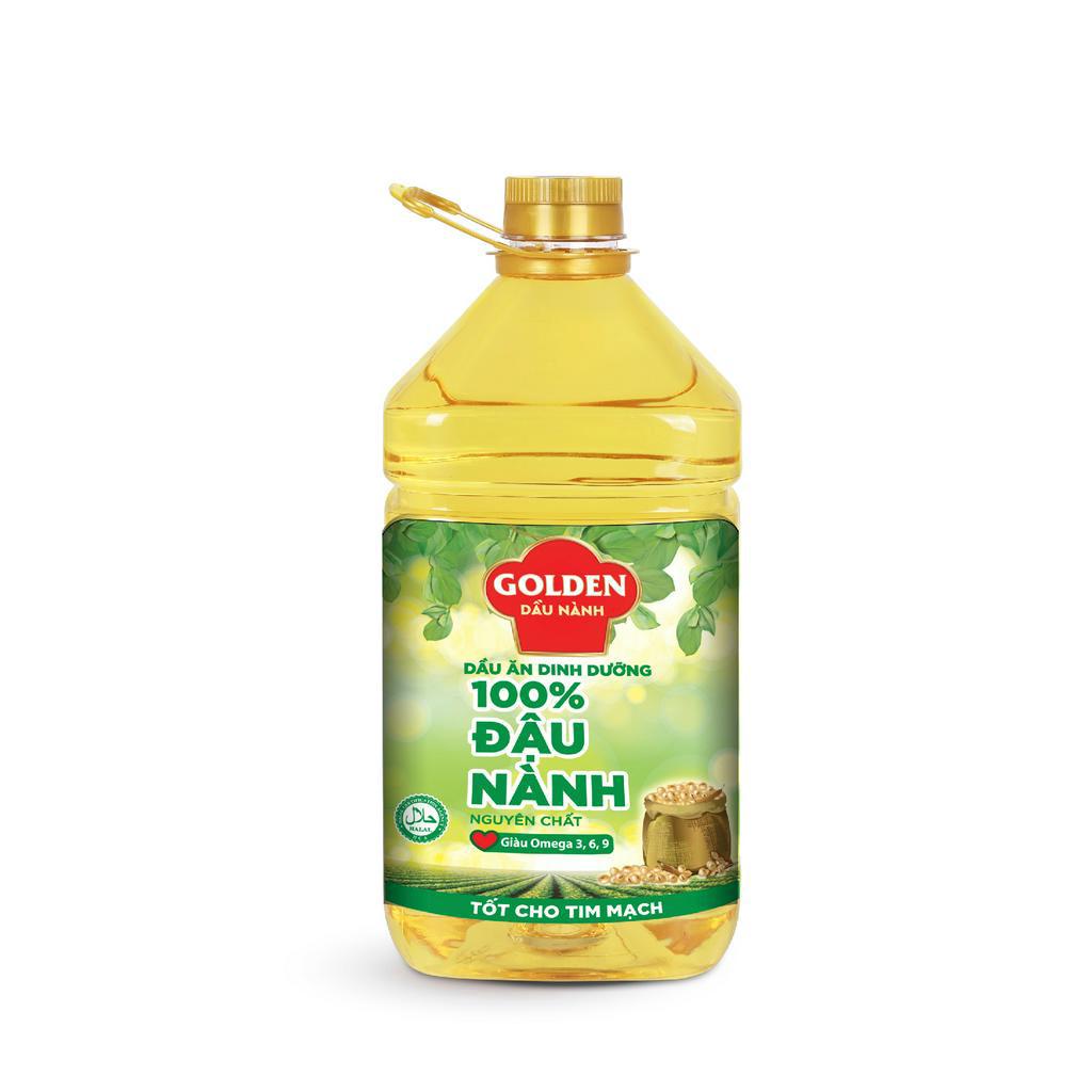 Thùng dầu Đậu Nành cao cấp Golden 5 lít (5 lít/chai x 4 chai)