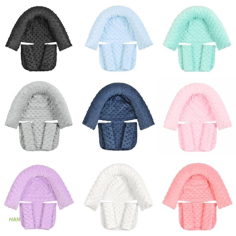 Gối tựa đầu hình chữ U gắn dây an toàn cho bé trên xe hơi