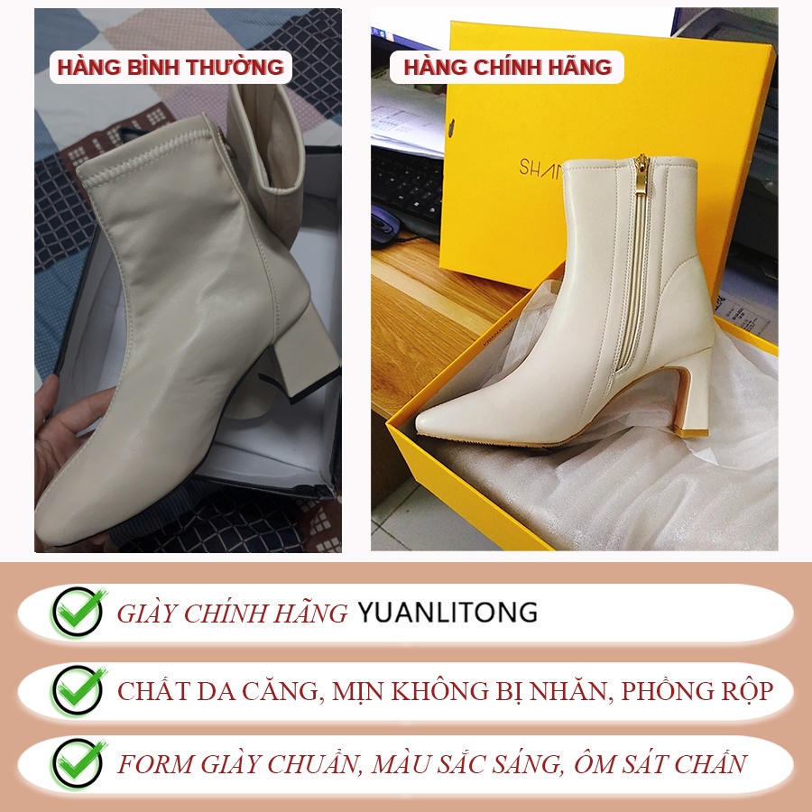 Boot nữ cao cổ thời trang cá tính khóa kéo mũi vuông đế 6 phân Bốt da nữ cao cấp chính hãng YLT MSP: 606-1 Clidstore | WebRaoVat - webraovat.net.vn