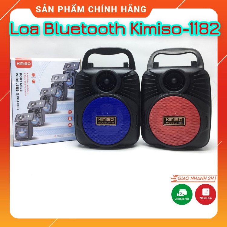 Loa Bluetooth Mini KIMISO KMS-1182 Bass Mạnh, Chất Âm Tuyệt Hảo, Có Đèn LED Nhấp Nháy, Độ Bền Cao. Bảo Hành 12 Tháng