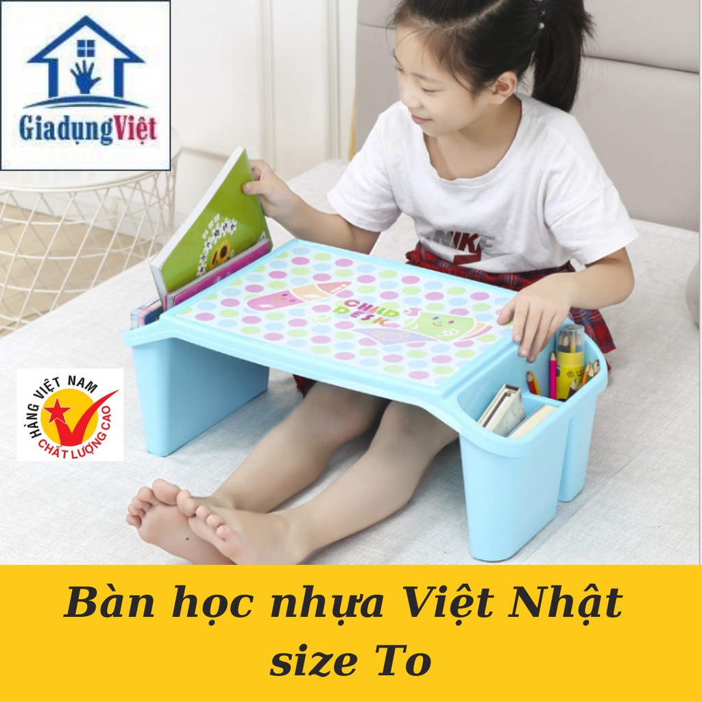 Bàn Học Nhựa Việt Nhật Size Lớn Có 2 Ngăn Đựng Đồ