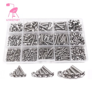 Set 500 ốc vít m3 m4 m5 a2 bằng thép không gỉ