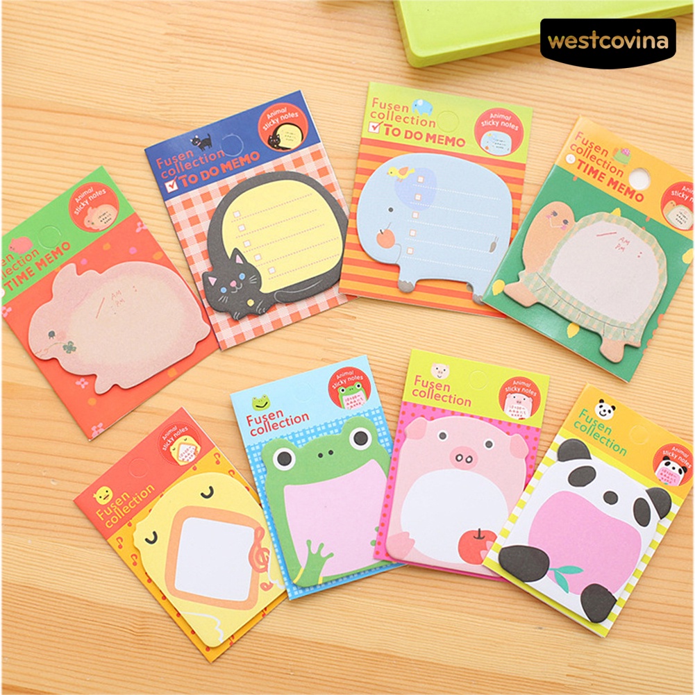 Mới 2 Tập Giấy Ghi Chú Hình Động Vật Xinh Xắn