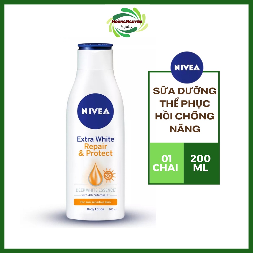 Sữa dưỡng thể dưỡng trắng Nivea giúp phục hồi & chống nắng (200ml)