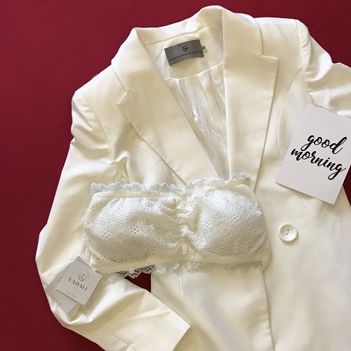 [HÀNG THIẾT KẾ] Áo Lót Bralette Quây Ren, Áo Ống Ren Trắng Có Đệm Mút LADALI - MS 542 | BigBuy360 - bigbuy360.vn