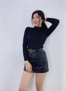 ÁO THUN BODY CỔ LỌ TAY DÀI