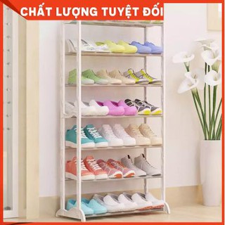 Kệ để giày dép và đồ dùng gia đình 7 tầng khung bằng nhựa trắng cao cấp dày đẹp siêu bền, mẫu mới 2020