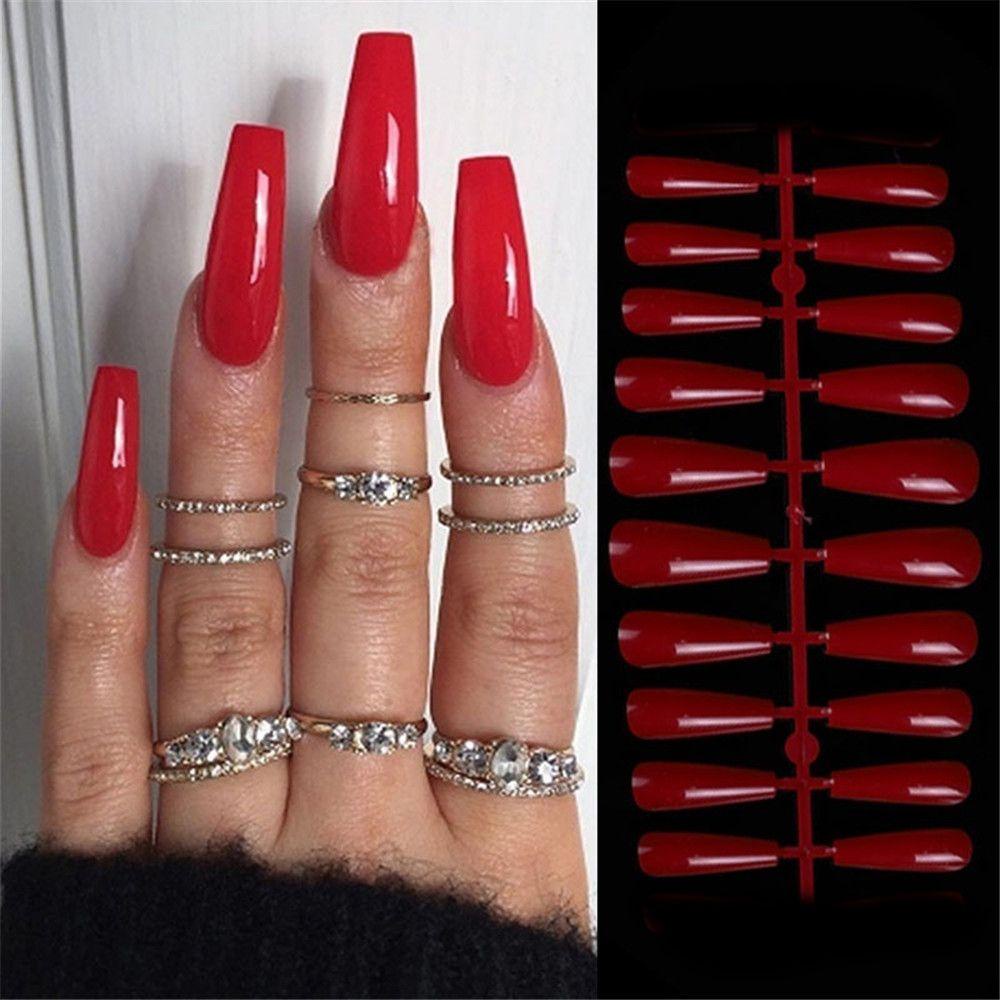 Set 20 Móng Tay Giả Bằng Acrylic DIY Ốp
