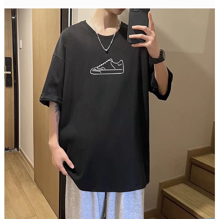 Áo Thun Tay Ngắn Dáng Rộng In Họa Tiết Hoạt Hình Phong Cách Hip Hop Hàn Quốc Thời Trang Cho Nam Size M-8XL