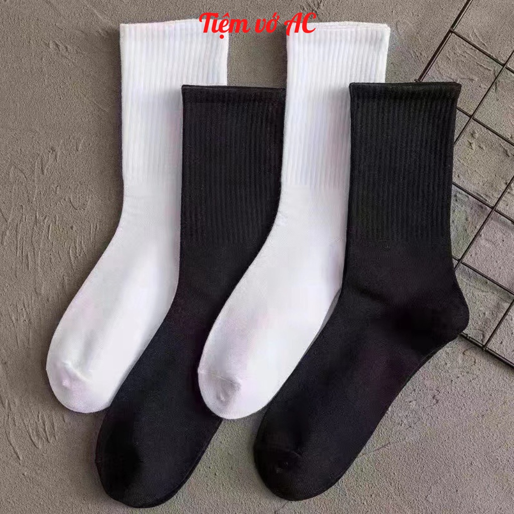 Tất nữ sét 10 đôi, Vớ nữ 2 màu đen trắng - T09