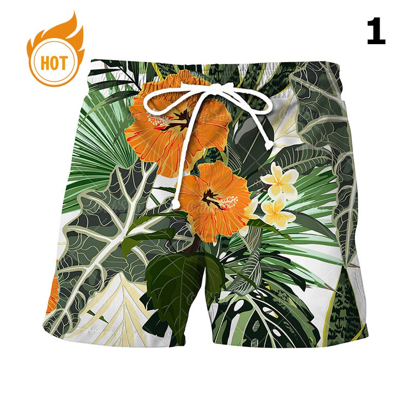 Quần Short Thể Thao Đi Biển In Họa Tiết Hoa Phong Cách Hawaii Thời Trang Cho Nam Size M-4XL