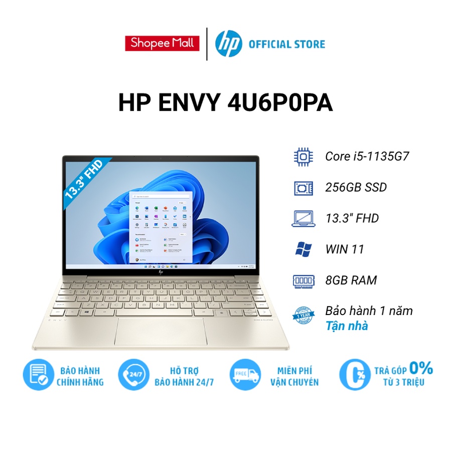 Laptop HP Envy 13-ba1537TU 4U6P0PA | i5-1135G7 | 8GB | 256GB SSD| iris Xe| Win 11