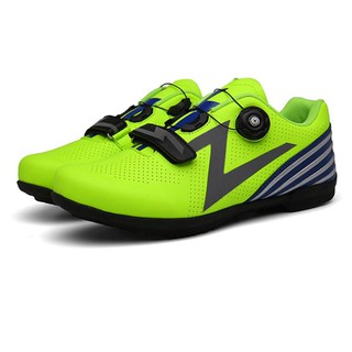 Giày đạp xe không cá Speed 1 khóa vặn xanh chuối phản quang