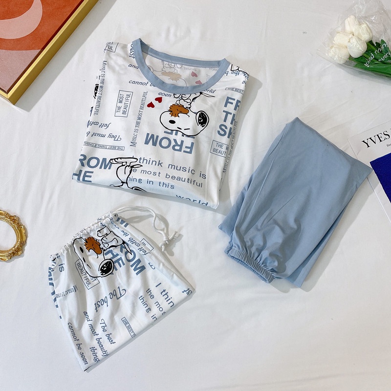 Bộ Ngủ Nữ Thu Đông Đồ Bộ Pijama Mặc Nhà Dài Tay Chất Cotton Thun Co Giãn LATOZIA TD05 | BigBuy360 - bigbuy360.vn