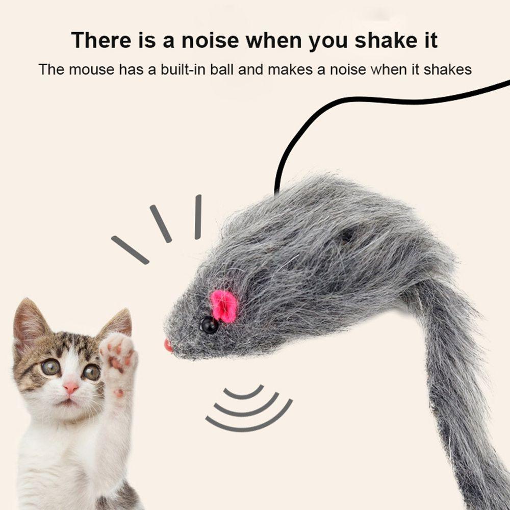 Gậy Đồ Chơi Tương Tác Gắn Cửa Hình Chuột Giả Có Thể Thu Gọn Vui Nhộn Cho Mèo Cưng