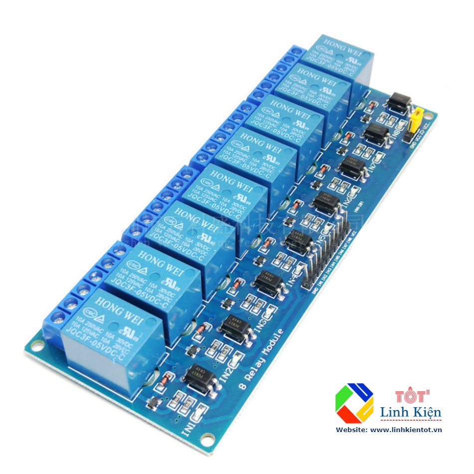 Module Relay 8 Kênh 5V/12V  220V 10A - Opto Cách Ly