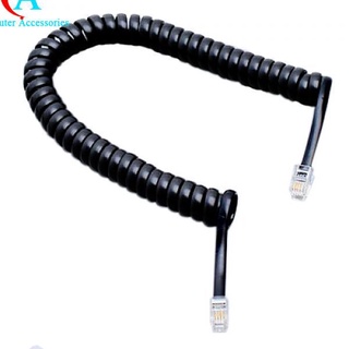11×6.5ft Black Telephone Extension Coil Cable Cord