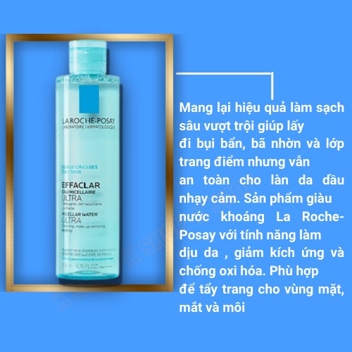 Nước làm sạch sâu tẩy trang cho Da dầu nhạy cảm La Roche Posay hiệu quả vượt trội giúp lấy đi lớp trang điểm - Nhập Pháp | BigBuy360 - bigbuy360.vn
