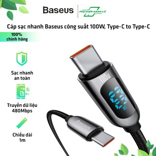 Ảnh Thật Cáp Sạc Nhanh 100W Baseus Display Fast Charging Data Cable Type-C to Type-C Dùng Cho Laptop ultrabook, Tablet