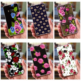 Ốp lưng HTC M8 (dẻo viền trắng trong) - Hoa Hồng, Hoa Lan, Hoa Cúc