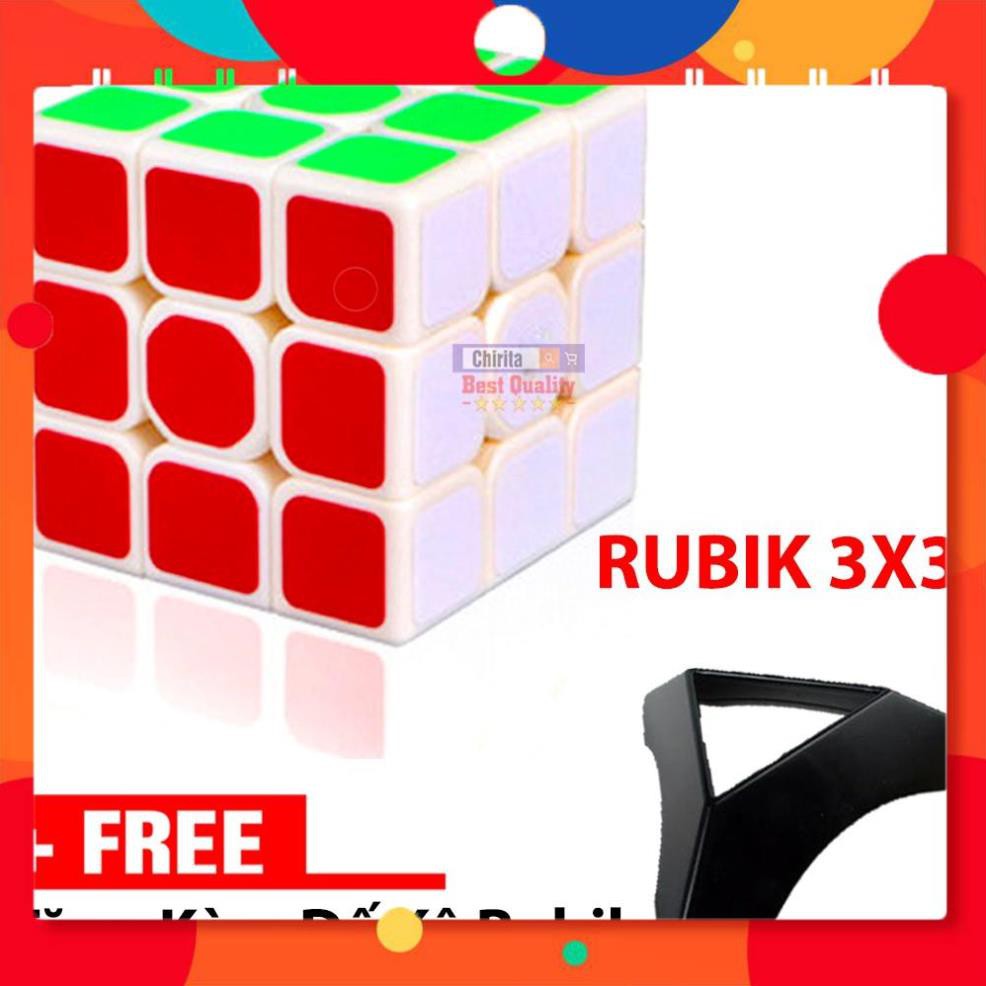 Đồ Chơi Rubik Biến Thể 3x3 Viền Trắng - Tặng Kèm Đế Kê Rubik - Giúp Phát Triển Trí Não