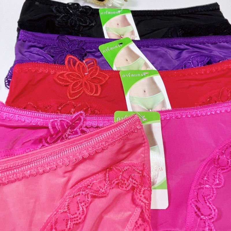 Combo 10 quần lót nữ thun lạnh phối ren MS9304 Freesize&lt;55kg