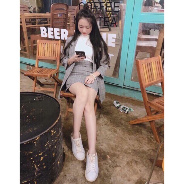 Set Vest Kèm Chân Váy Công Sở Cao Cấp / Ảnh Thật | BigBuy360 - bigbuy360.vn