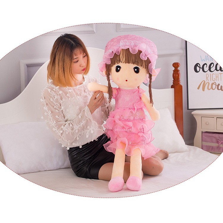 Búp bê bông cô bé váy voan 3 tầng cao 80cm