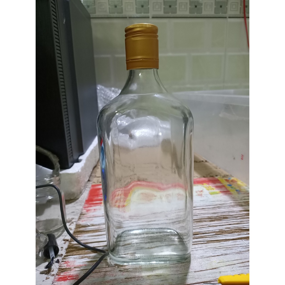 Chai Thủy Tinh Dẹp 600ml Nắp Nhôm Đựng Mật Ong