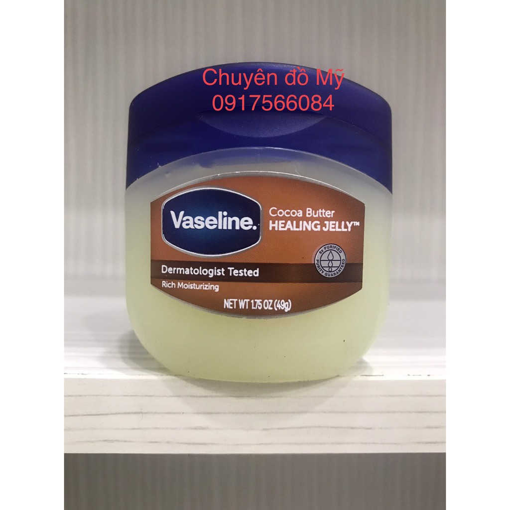 Date T4/2024_Sáp dưỡng ẩm Vaseline cocoa butter (1.75oz-49g) của Mỹ (nắp cũ màu nâu)