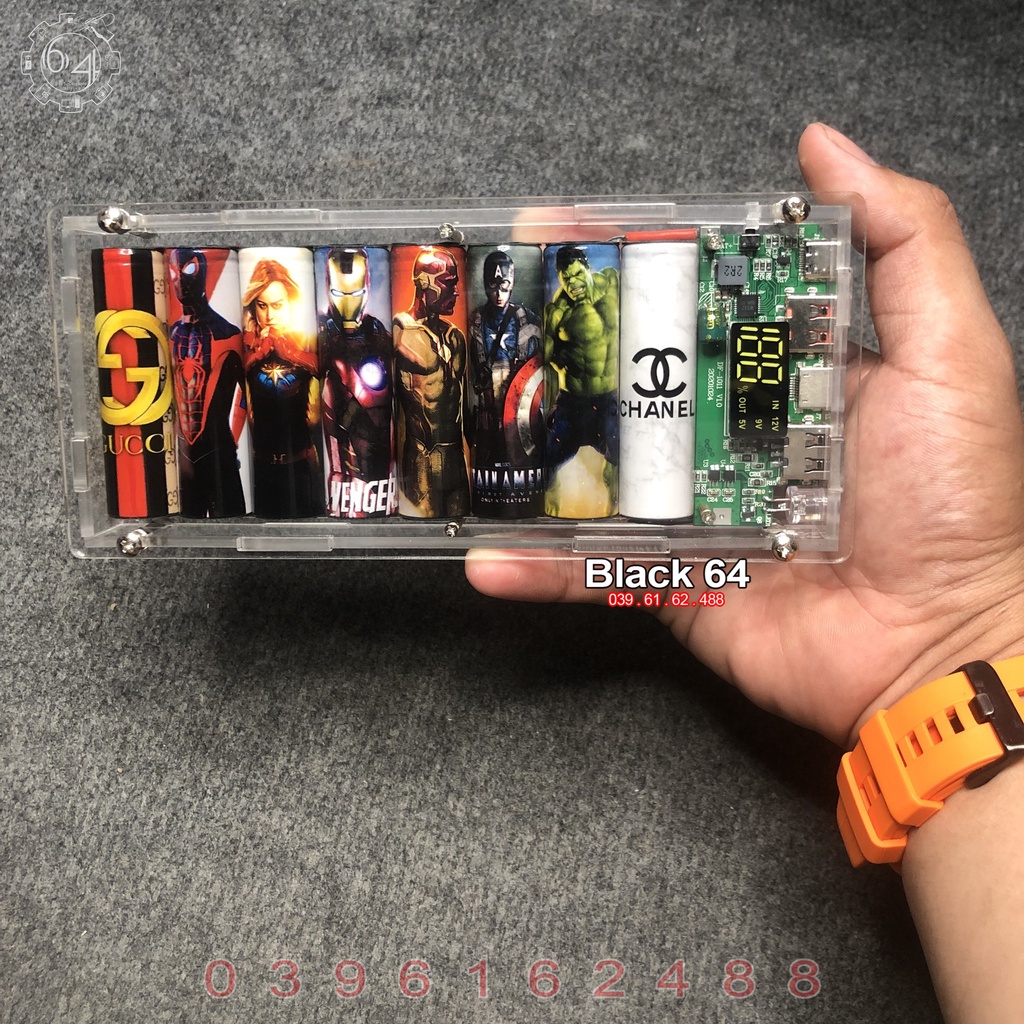 Sạc dự phòng 20.800 mah mica trong suốt siêu ngầu