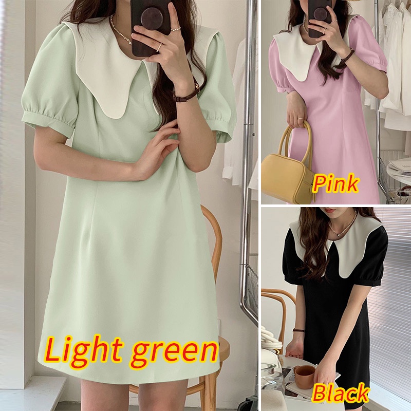 Đầm mini Zanzea tay phồng có khóa kéo phía sau phong cách Hàn Quốc thời trang cho nữ