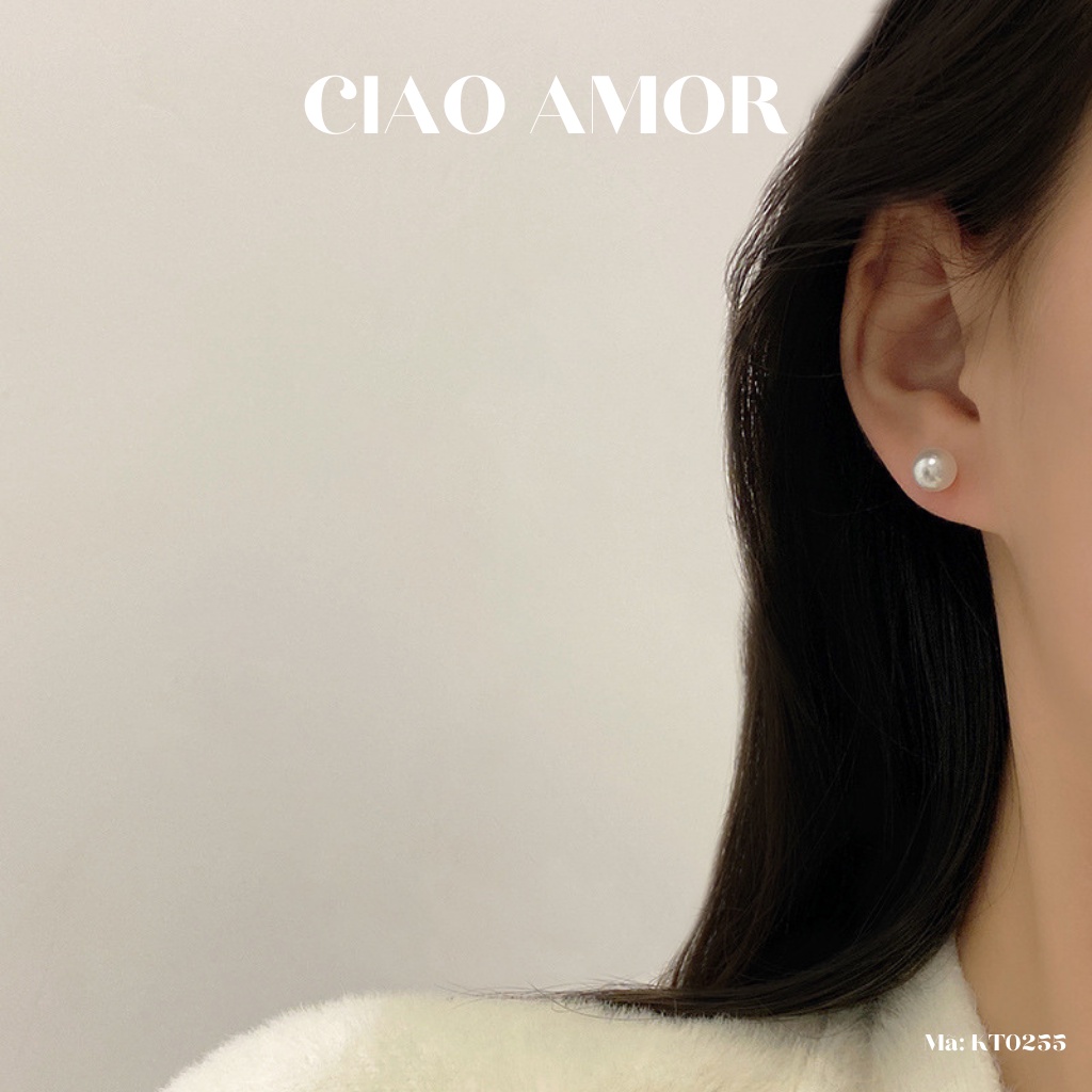 KT0255-Khuyên tai nữ, Bông tai dài bạc 925 dây đính đá hạt ngọc Trang sức Ciao Amor
