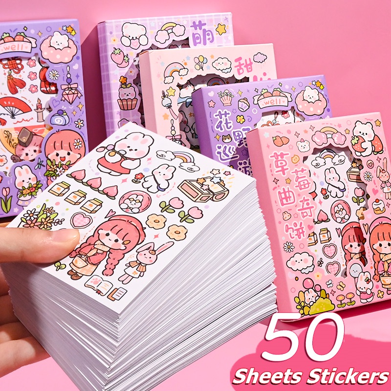 【Well 11】Sticker Bộ 11 Miếng Dán Họa Tiết Hoạt Hình Dễ Thương Dùng Trang Trí DIY