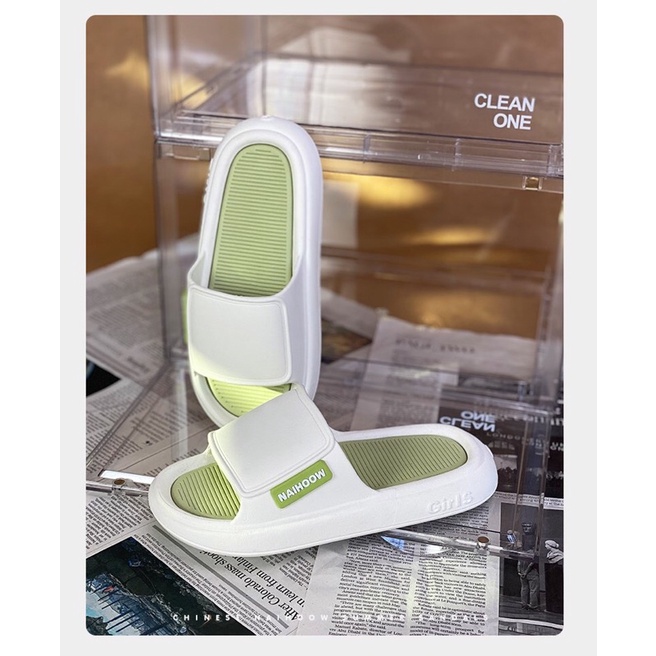 Dép Ulzzang LOẠI 1 - Dép quai ngang nam nữ cao su phối trắng xanh đen chuẩn hàng