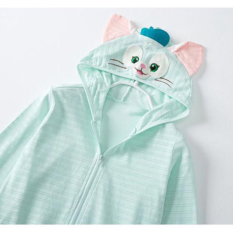 Áo Khoác Chống Nắng Thoáng Khí Thấm Hút Mồ Hôi Có Mũ Trùm Thời Trang Đi Biển Cho Bé