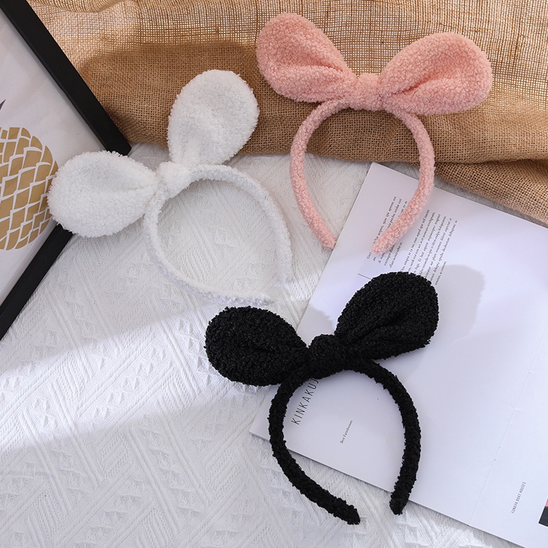 Băng Đô Cài Tóc Dạng Bấm Chống Trượt Thiết Kế Tai Thỏ Dễ Thương