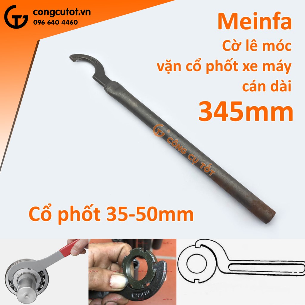 Cờ lê móc cổ phốt xe máy Meinfa cán tuýp đen dài 345mm cực khỏe